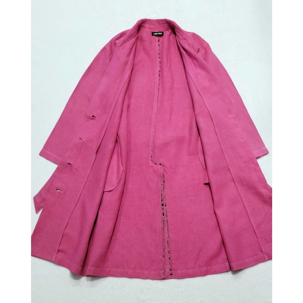 ILANA KOHN "perfect dress up-down" linen trench garmentory pocket jacket $465 S - Picture 5 of 12